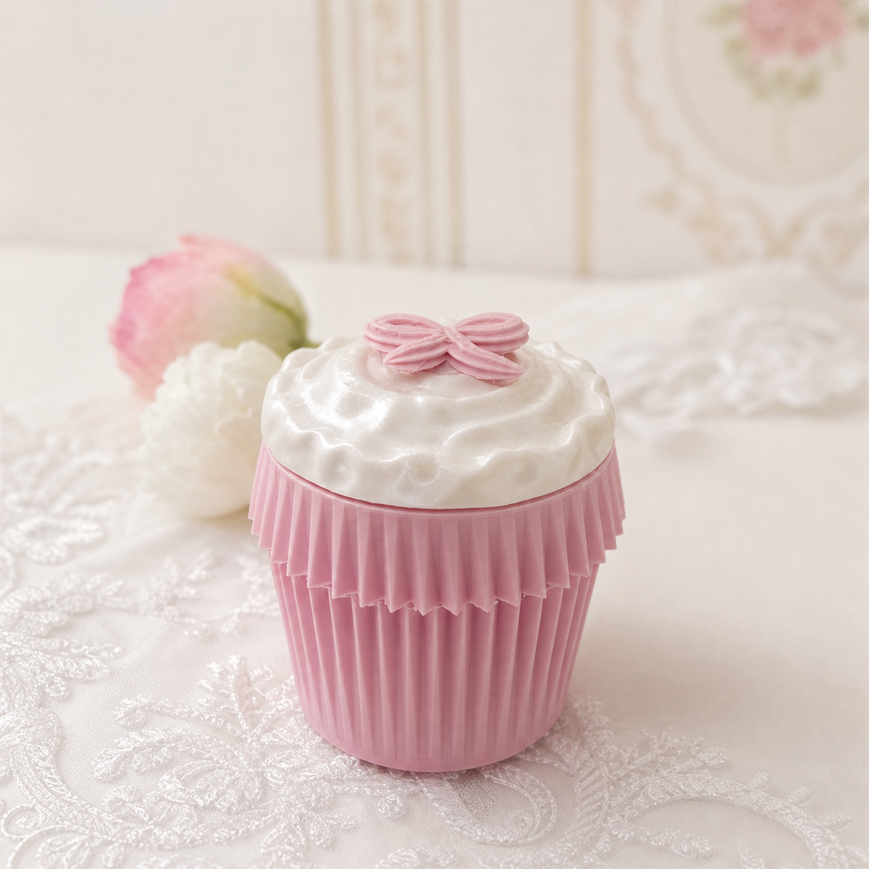 Pink Bow Cupcake Jewelry Box