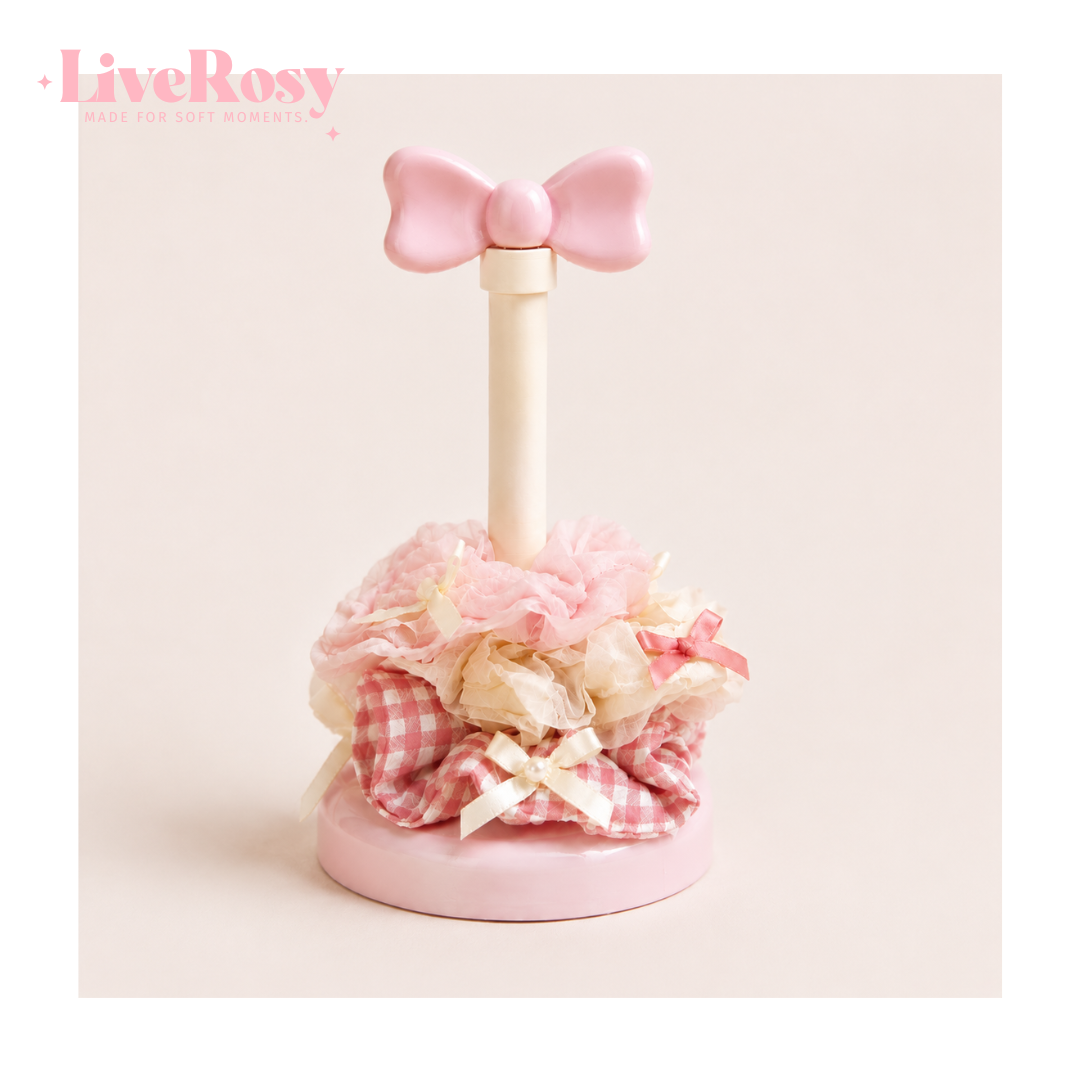 Coquette Pink Bow Scrunchie Holder