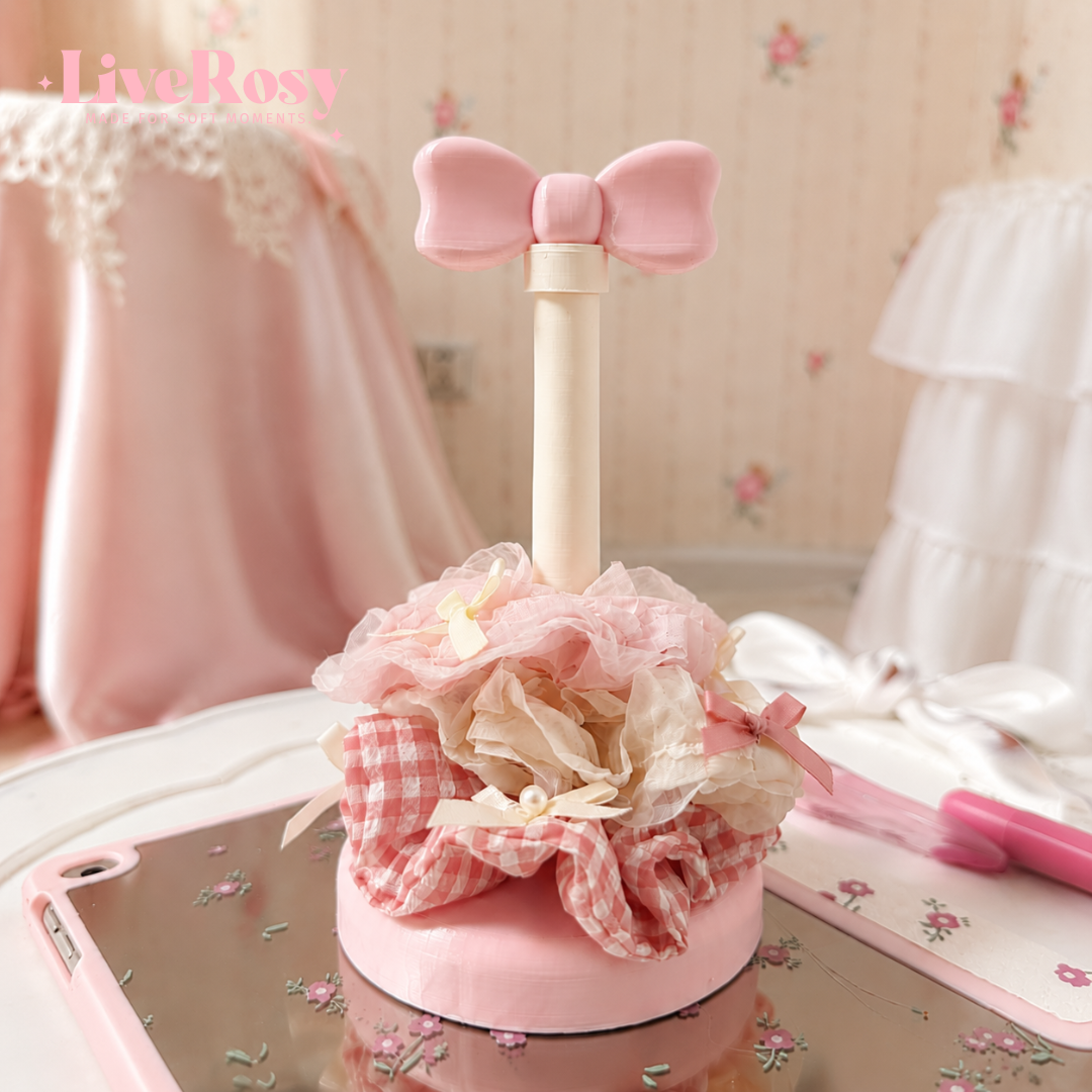 Coquette Pink Bow Scrunchie Holder