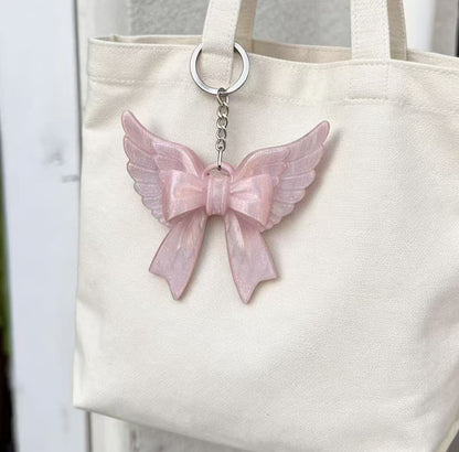 Angel Bow Bag Charm Keychain