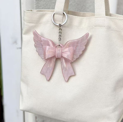 Angel Bow Bag Charm Keychain