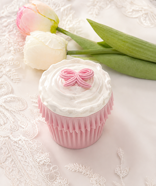Pink Bow Cupcake Jewelry Box