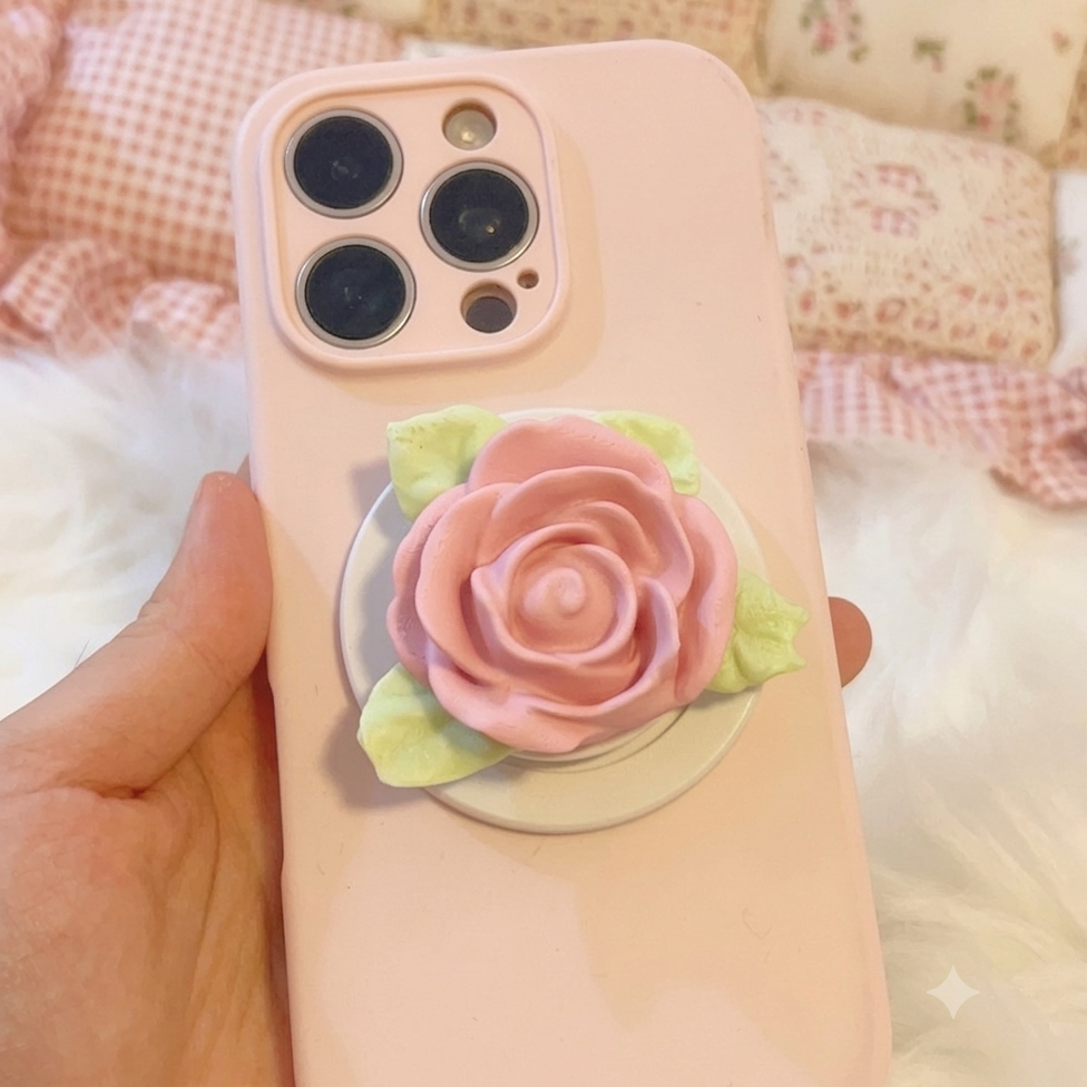 3D Printed Vintage Rose MagSafe Phone Grip