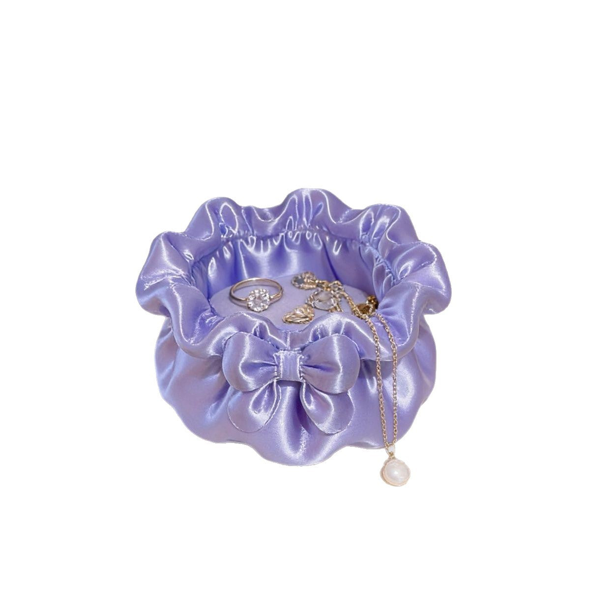 Coquette Satin Petal Bow Jewelry Storage Bowl