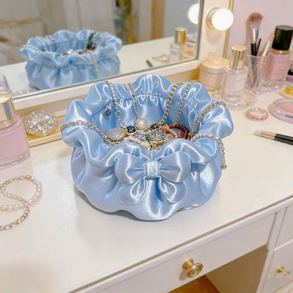 Coquette Satin Petal Bow Jewelry Storage Bowl