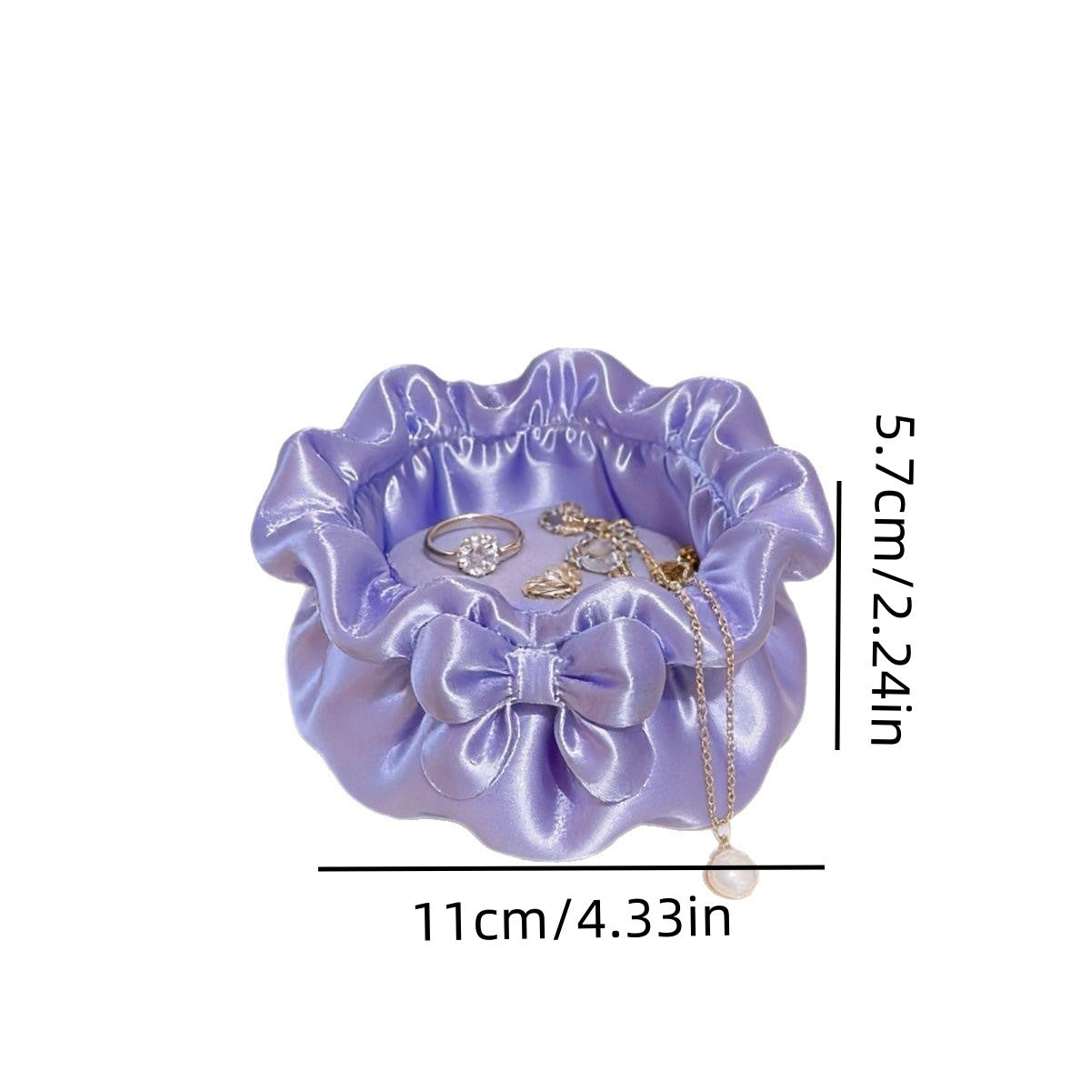 Coquette Satin Petal Bow Jewelry Storage Bowl