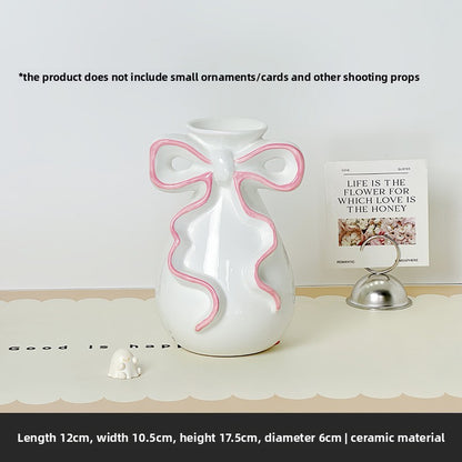 Rosy Ribbon Bloom Vase