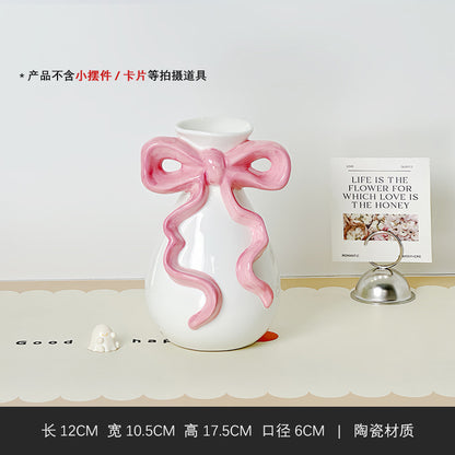 Rosy Ribbon Bloom Vase