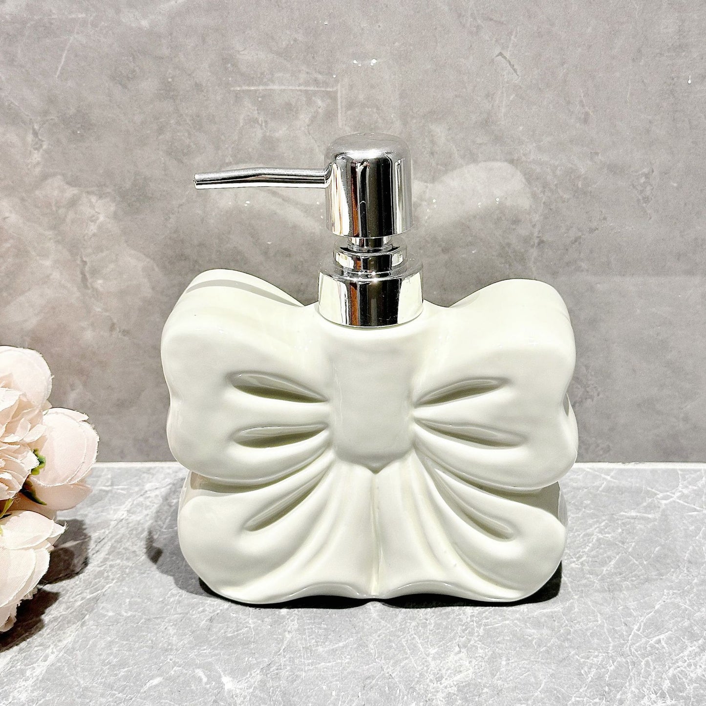 Blush Ribbon Soap Dispenser