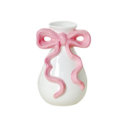 Rosy Ribbon Bloom Vase