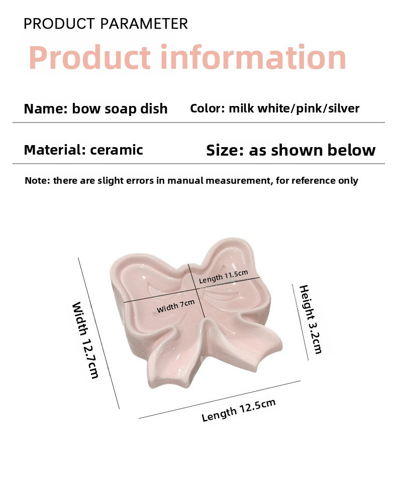 Coquette Bow Trinket Tray – Pink Ceramic Jewelry Dish & Vanity Organizer
