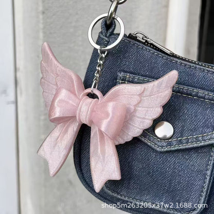 Angel Bow Bag Charm Keychain