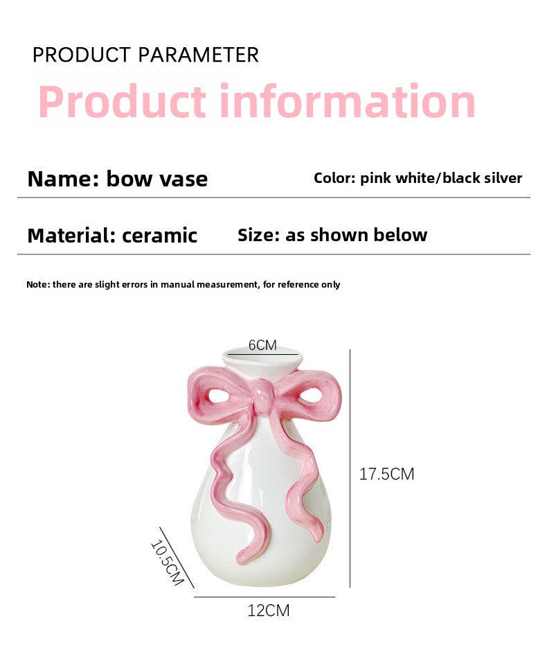 Rosy Ribbon Bloom Vase