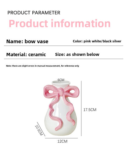 Rosy Ribbon Bloom Vase