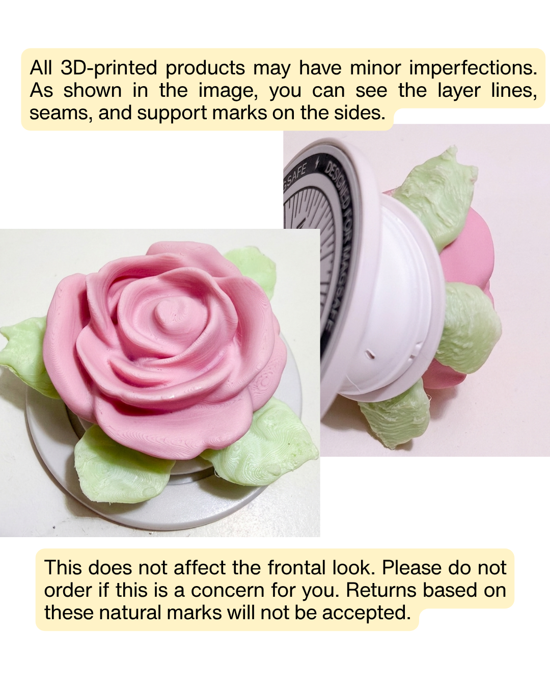 3D Printed Vintage Rose MagSafe Phone Grip