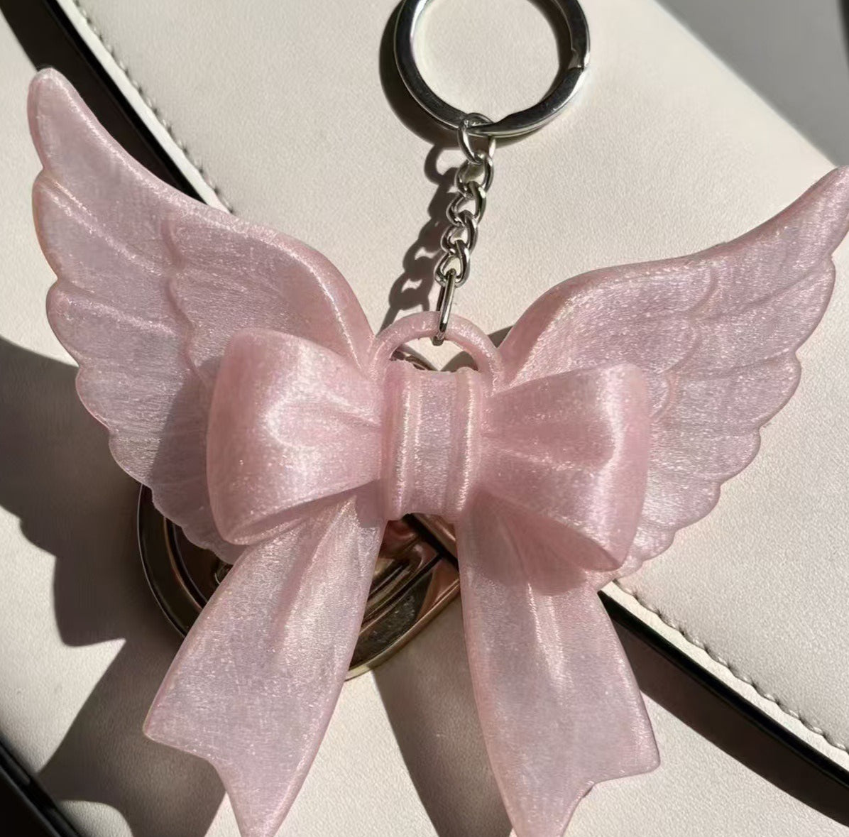 Angel Bow Bag Charm Keychain
