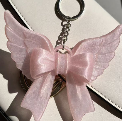 Angel Bow Bag Charm Keychain